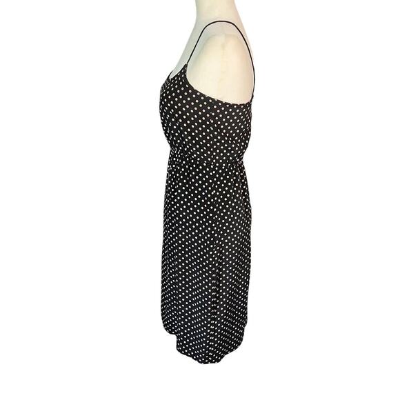 J.Crew Woman’s Black Polka Dot Blouson Silk Sleeveless Dress- Size 0 - Picture 2 of 9